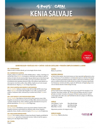 Kenia Salvaje 7 días - incluye tasas